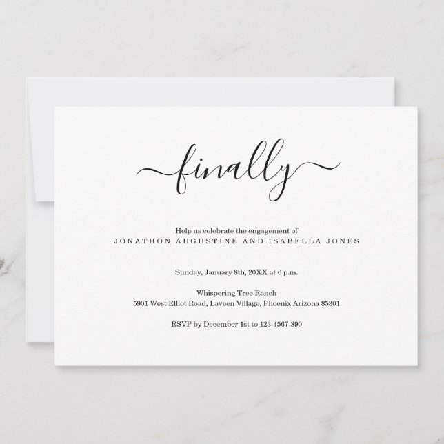 Slutligen inbjudan till Förlovningsfest (Framsida)