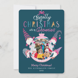 Slutligen jul med fotfoto från min Gnomies Roligt- Julkort