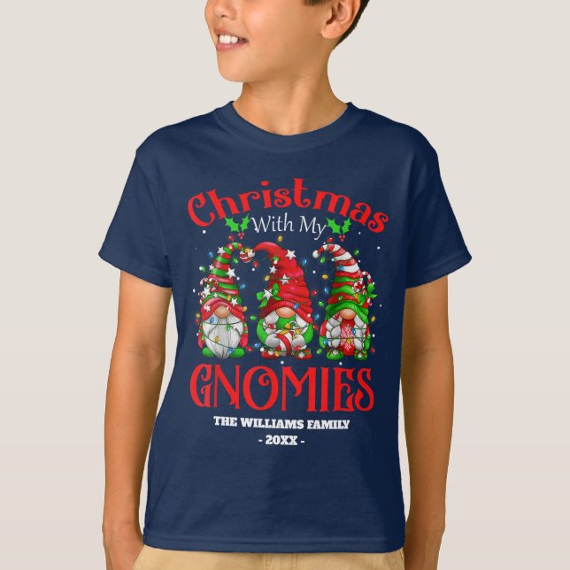 Slutligen jul med min familj Julafton i Gnomies T Shirt (Framsida)