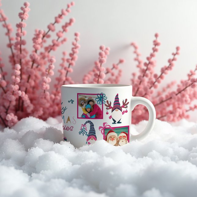 Slutligen jul med min Gnomies Roligt Fyra foto Kaffemugg (Finally Christmas With My Gnomies Fun Four photo Coffee Mug)