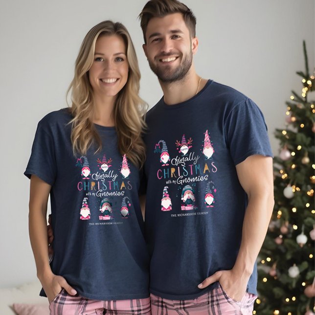 Slutligen jul med mina Gnomies Funny Gnomes T Shirt (Finally Christmas With My Gnomies Funny Gnomes Tri-Blend Shirt)