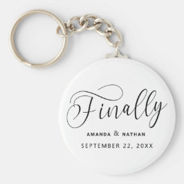 Slutligen minimalistiskt Bröllop spara datum Nyckelring