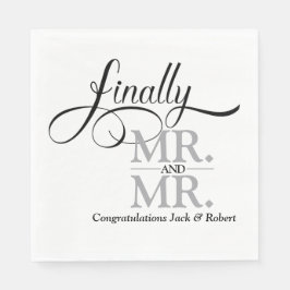 Slutligen Mr och Mr. Wedding Reception Cocktail Pappersservett