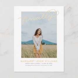 Slutligen vykort för fotostudentenmeddelande