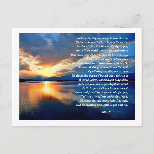 Slutligt fotovykort för bön helg vykort (Framsida)