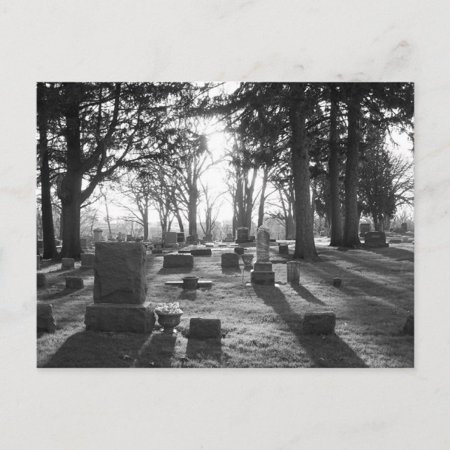 Slutligt sollfack (b&w) vykort (Framsida)