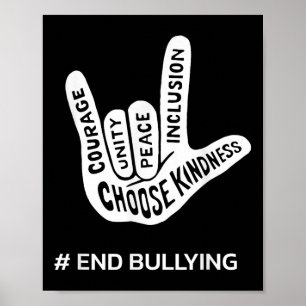 Slutmobbning av Uniity Day Anti-Bully Kärlek-tecke Poster