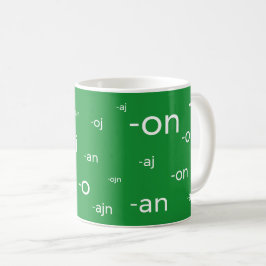 Slutningar från Esperanto ord. Kaffemugg