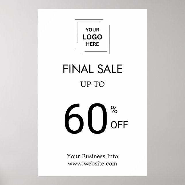 Slutrealisation | Affärsevenemang Logobutik Rabatt Poster (Framsidan)