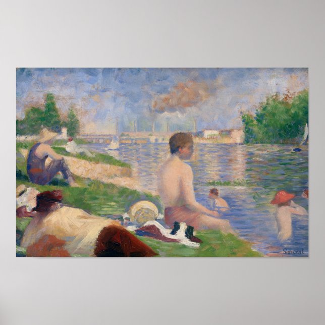 Slutstudie om "Bathers at Asnières" av Seurat Poster (Framsidan)