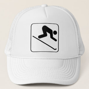 Sluttande skida symbolhatten keps