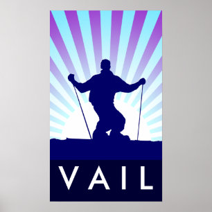 sluttande skida vail poster