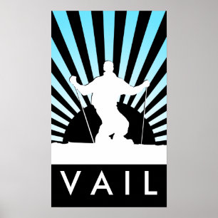 sluttande skida vail poster
