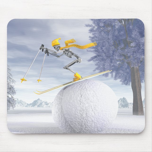 Sluttande skier musmatta (Framsidan)