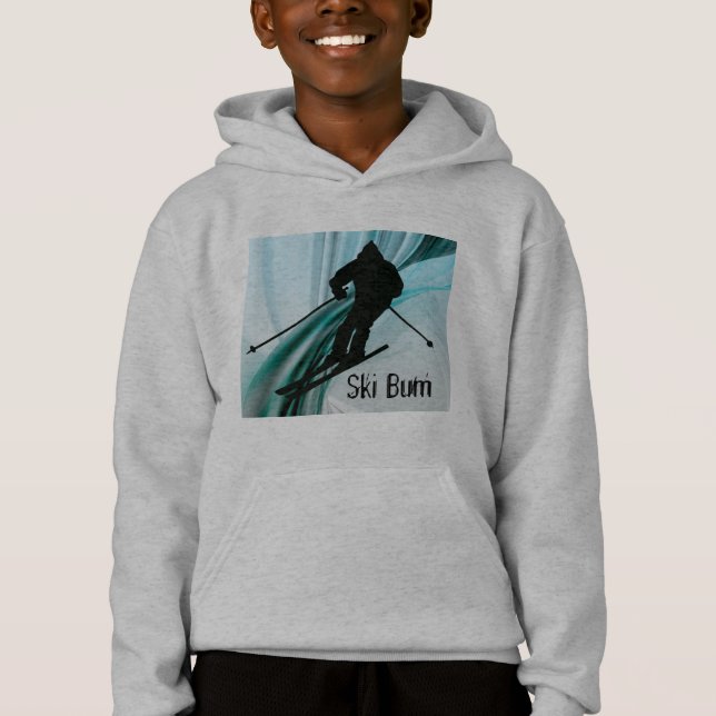 Sluttande Skier på isigrosett band Tee (Framsida)