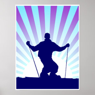 sluttande skier poster
