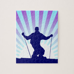 sluttande skier pussel