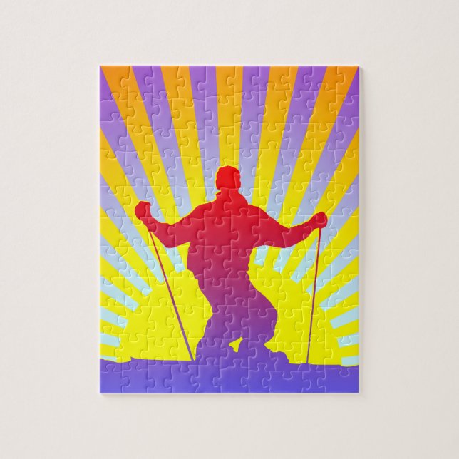 sluttande skier pussel (Vertikal)