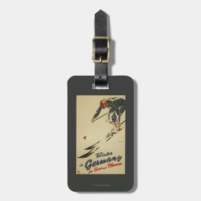 Sluttande Skier - sport- och nöjePromo Bagagebricka (Vertikal Framsida)