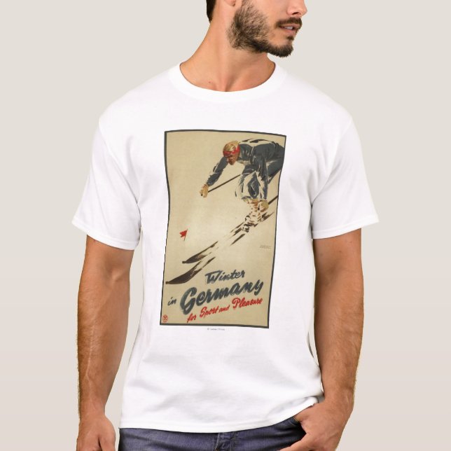Sluttande Skier - sport- och nöjePromo T Shirt (Framsida)