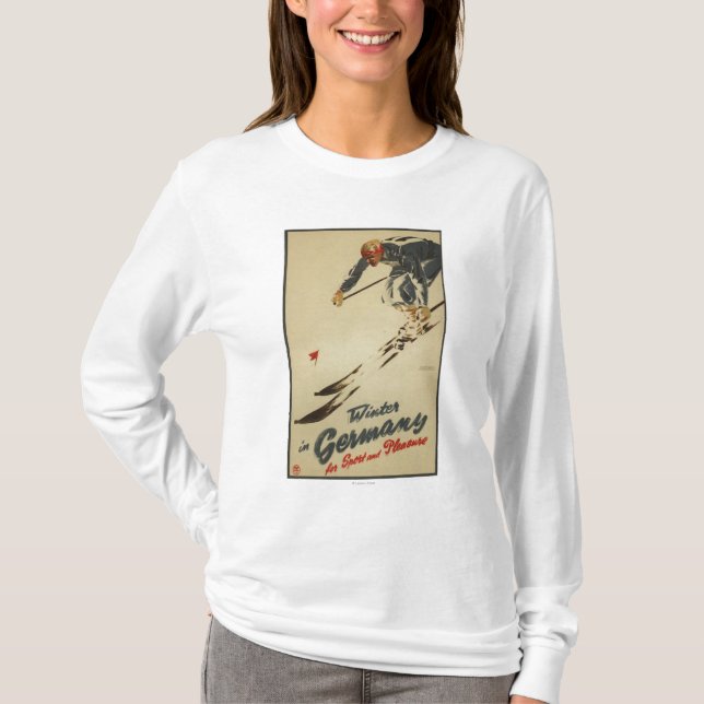 Sluttande Skier - sport- och nöjePromo T-shirt (Framsida)