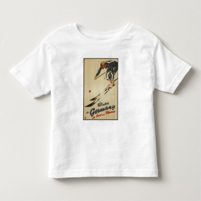 Sluttande Skier - sport- och nöjePromo Tee Shirt (Framsida)