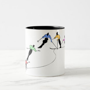 SLUTTANDE SKIERSSNÖSPORT Två-Tonad MUGG