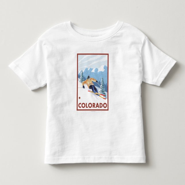 Sluttande snö SkierColorado Tee (Framsida)