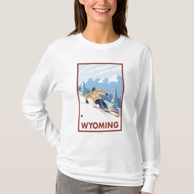Sluttande snö SkierWyoming Tröja (Framsida)