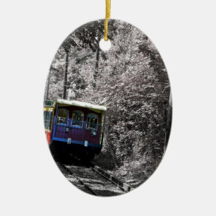 Sluttningjärnväg Julgransprydnad Keramik