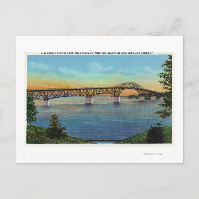 Slutvy för den nya bron vykort (Framsida)