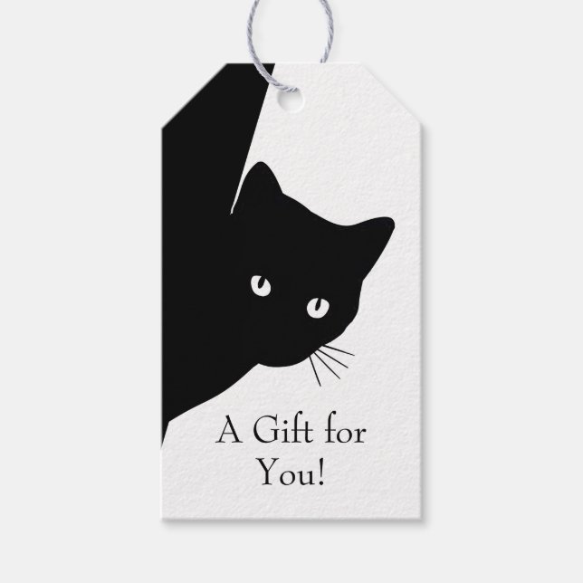Sly Black Cat En present till dig Presentetikett (Framsidan)