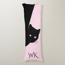 Sly Black Cat Monogram Kroppskudde