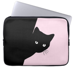 Sly Black Cat Pink Laptop Fodral