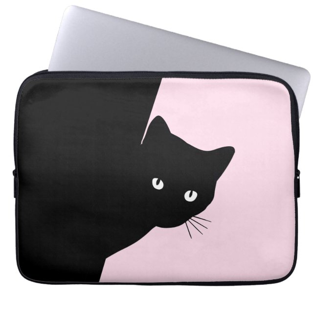 Sly Black Cat Pink Laptop Fodral (Framsidan)
