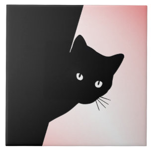 Sly Black Cat Rosa Kakelplatta