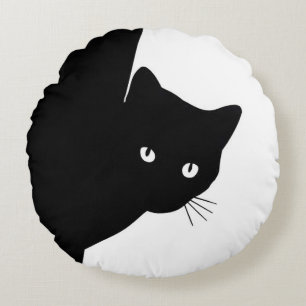 Sly Black Cat Rund Kudde