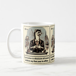 Sly Deals: Crafty Weasel Politikar Kaffemugg