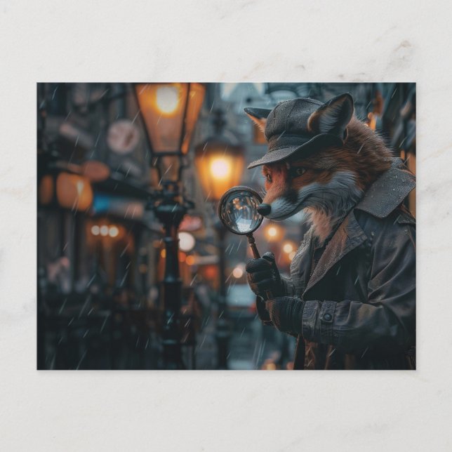 Sly Fox detektor i noir-inställningen Vykort (Framsida)