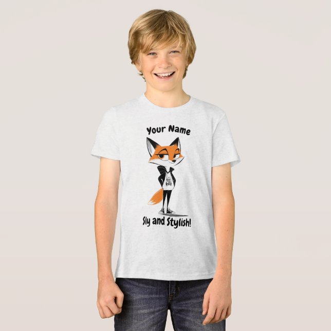 Sly och Stylish Räv - Clever och Söt design T Shirt (Framsida Full)