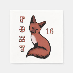 Sly Red Foxy Fox Birthday Pappersservett