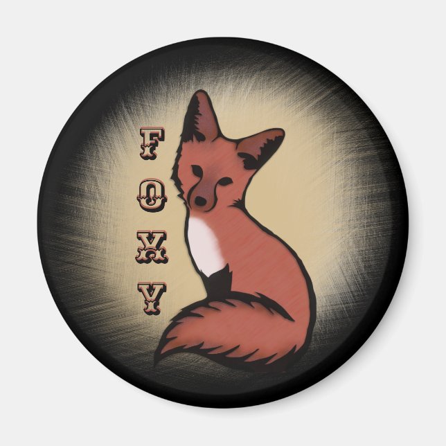 Sly Red Foxy Fox Magnet (Framsidan)