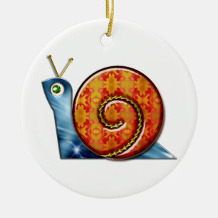 Sly snigel julgransprydnad keramik