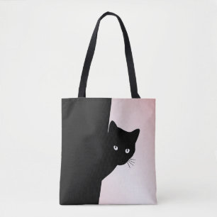 Sly Svart Katt Rosa Tygkasse