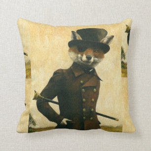 Sly Victorian Fox Throw Cushion Kudde
