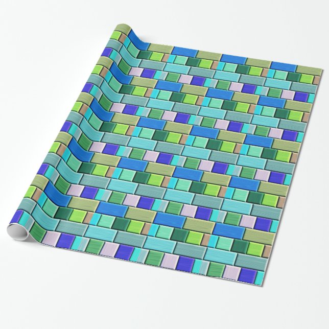 Slyckire Blue Tiles Presentpapper (Utrullad)