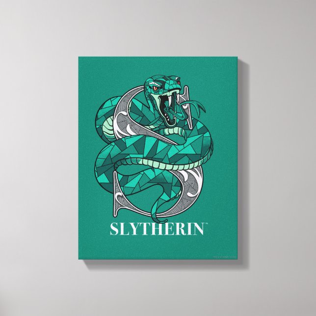 SLYTHERIN™ Crosshatched Emblem Canvastryck (Framsida)