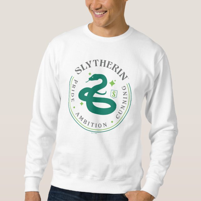 SLYTHERIN™ Green Snake House Pride Badge Lång Ärmad Tröja (Framsida)