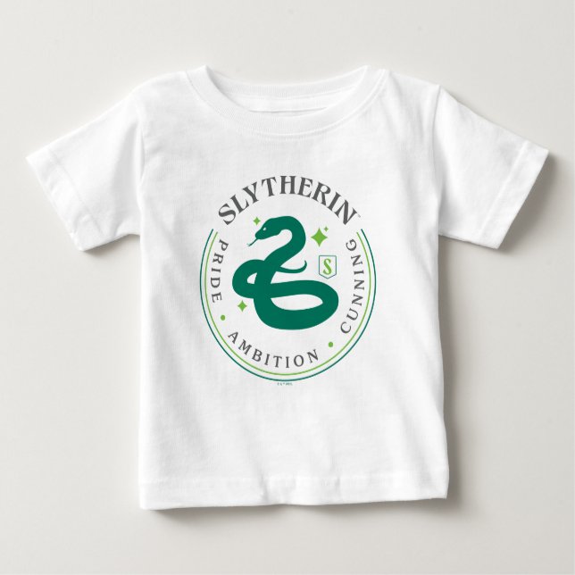 SLYTHERIN™ Green Snake House Pride Badge T Shirt (Framsida)