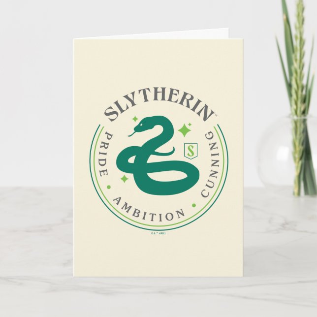SLYTHERIN™ Grönt Snake House Pride Badge Kort (Framsida)
